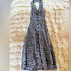 Reformation Masha Dress In Black And White Check, brand new, never worn.
